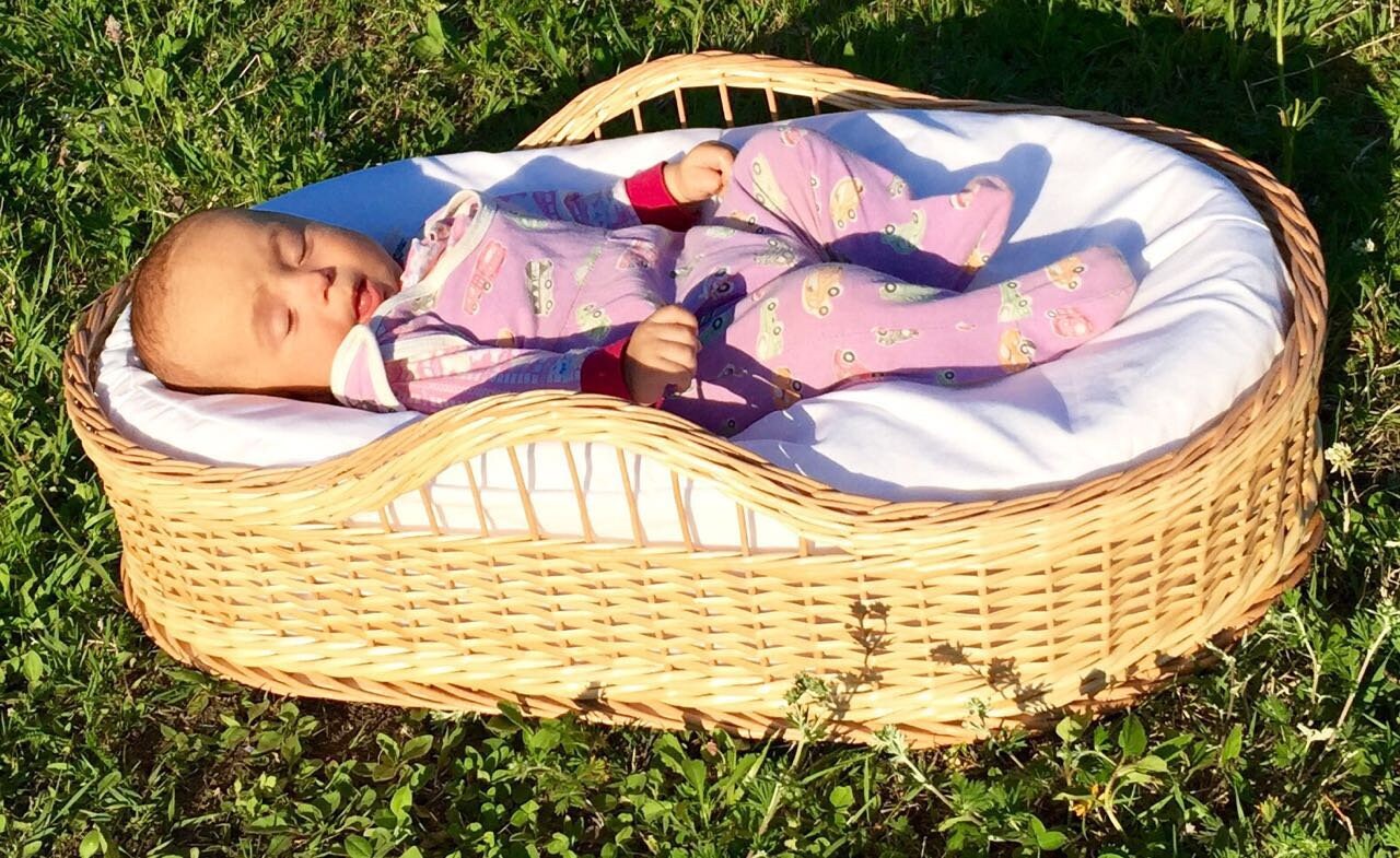 Moses basket. baby nest. Wicker cradle. Etsy