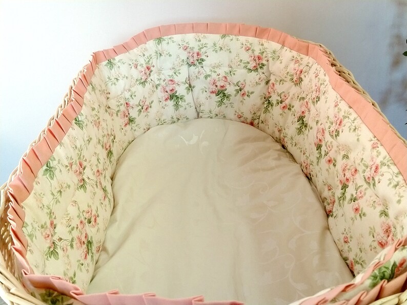 Moses Basket. With Mattress and Soft Bumper. Wicker Etsy