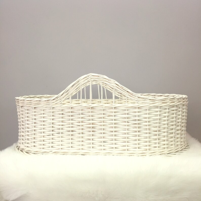 Moses Basket Baby Nest. Wicker Cradle. White Color Etsy