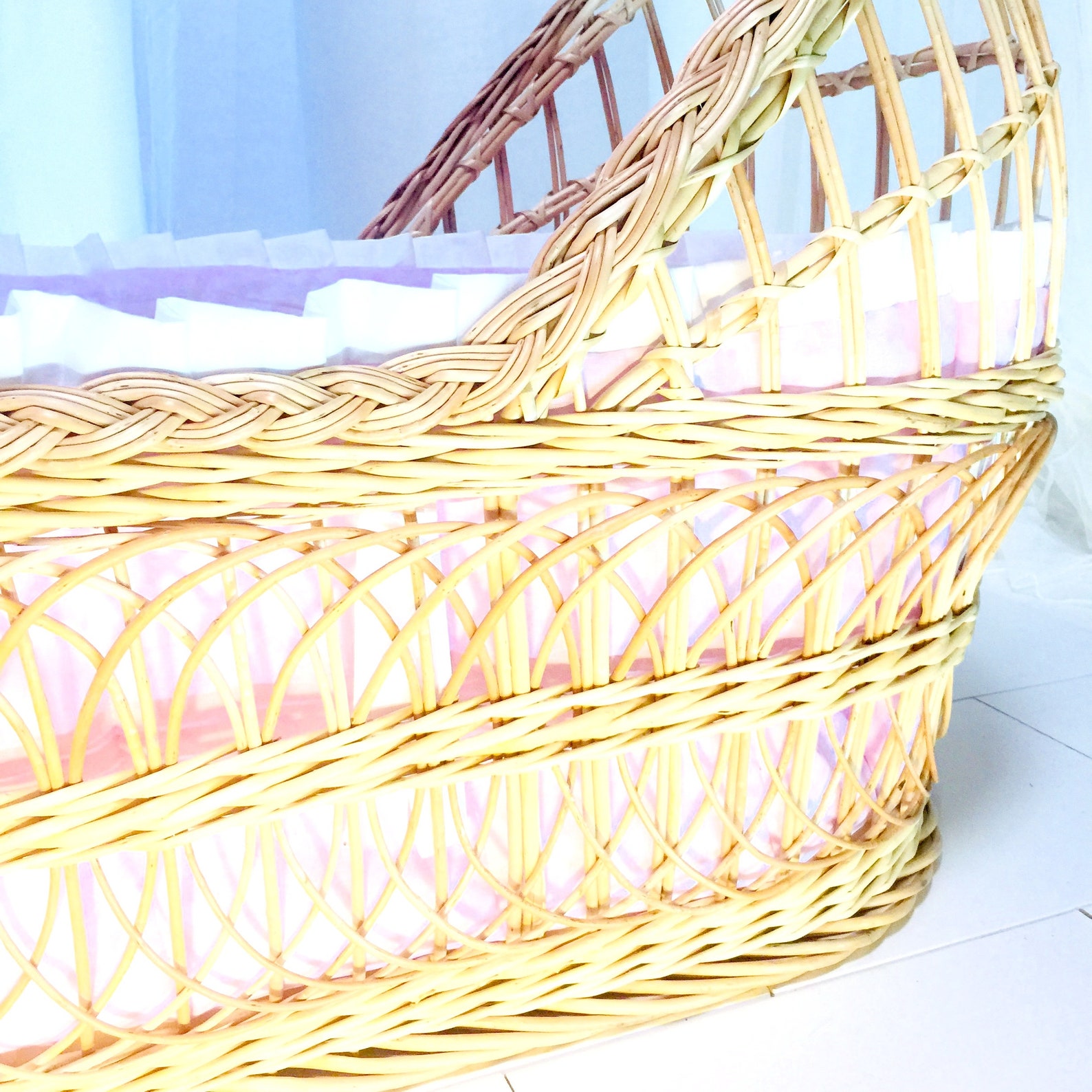 Moses basket. Baby Wicker cradle Etsy