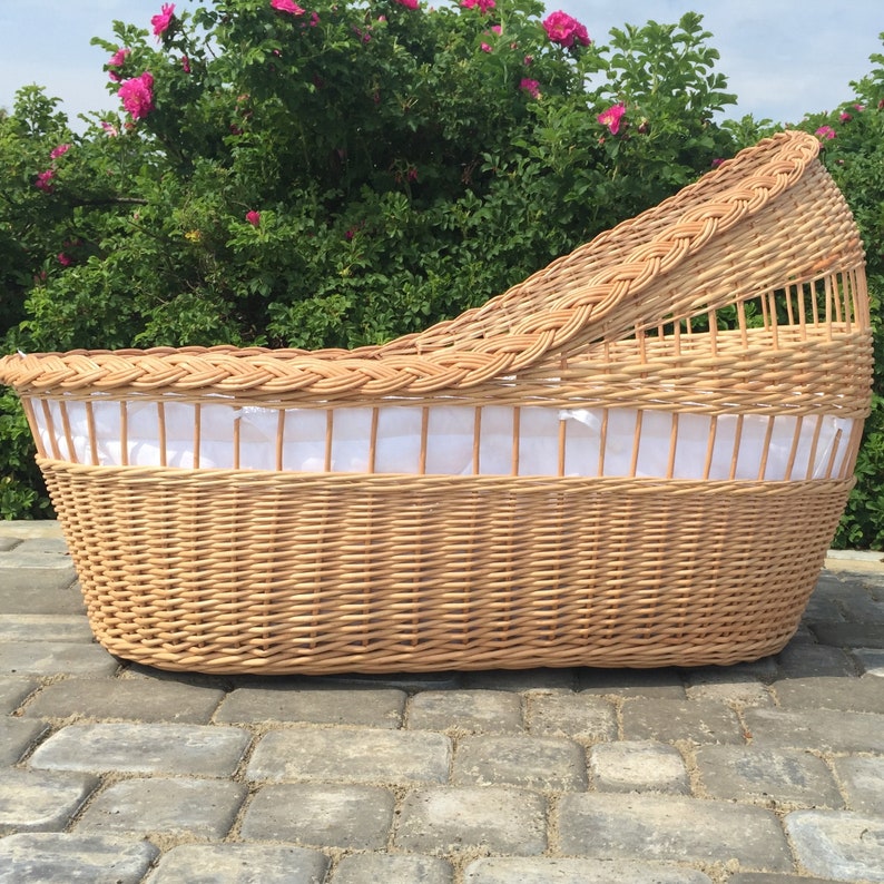 Wicker cradle for newborns. Moses basket. Etsy