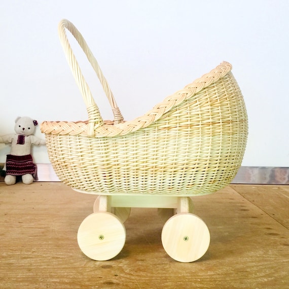 dolls pram wicker