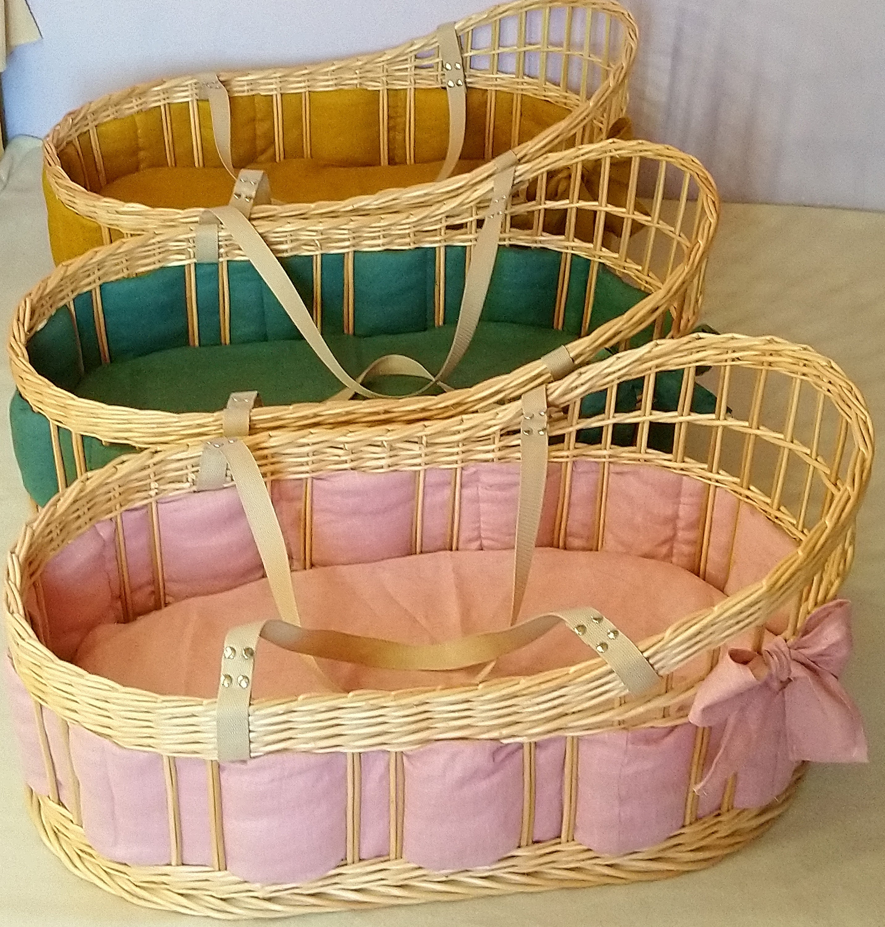 Moses basket with bedding soft bumper and mattress pink Etsy