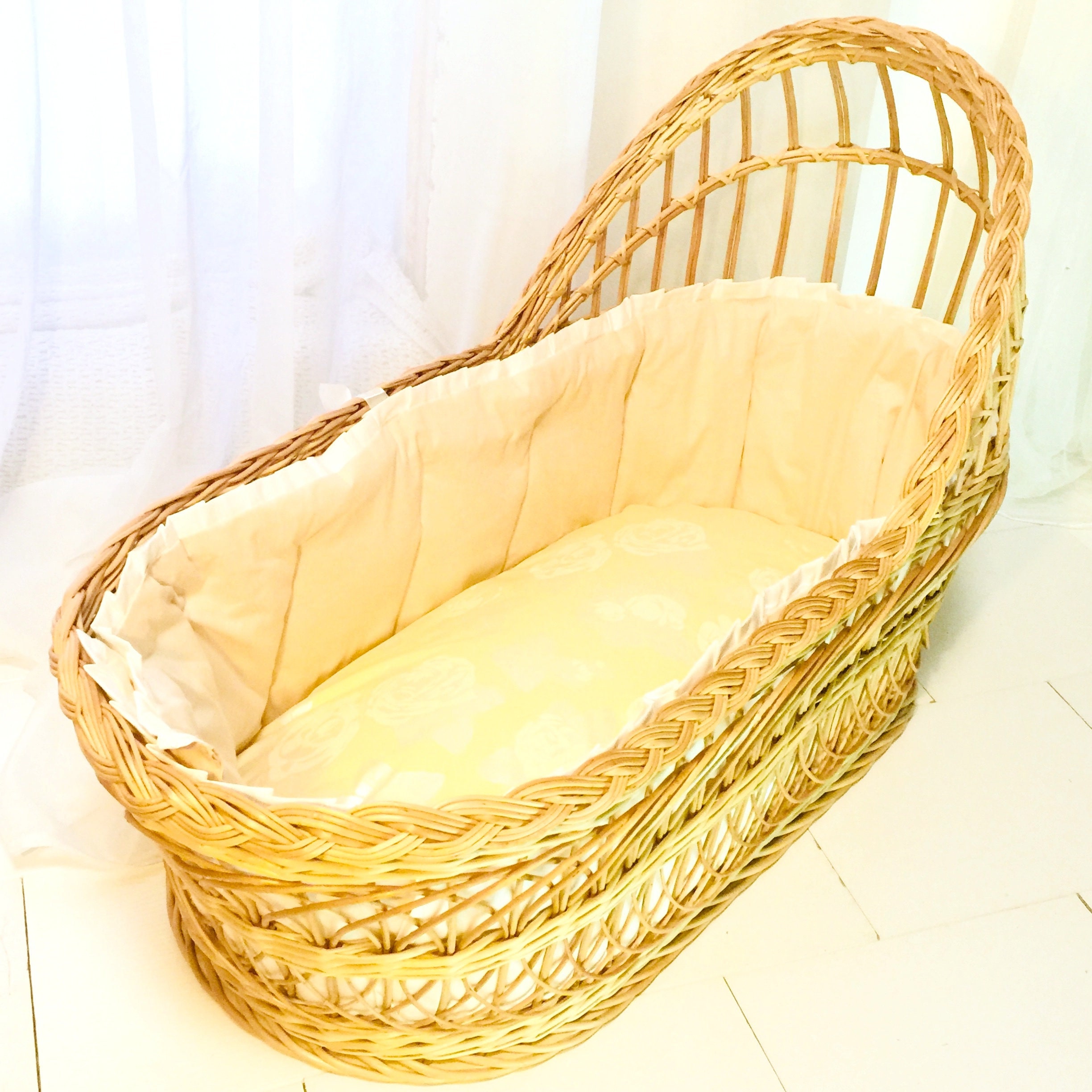 Moses basket. Baby Wicker cradle Etsy