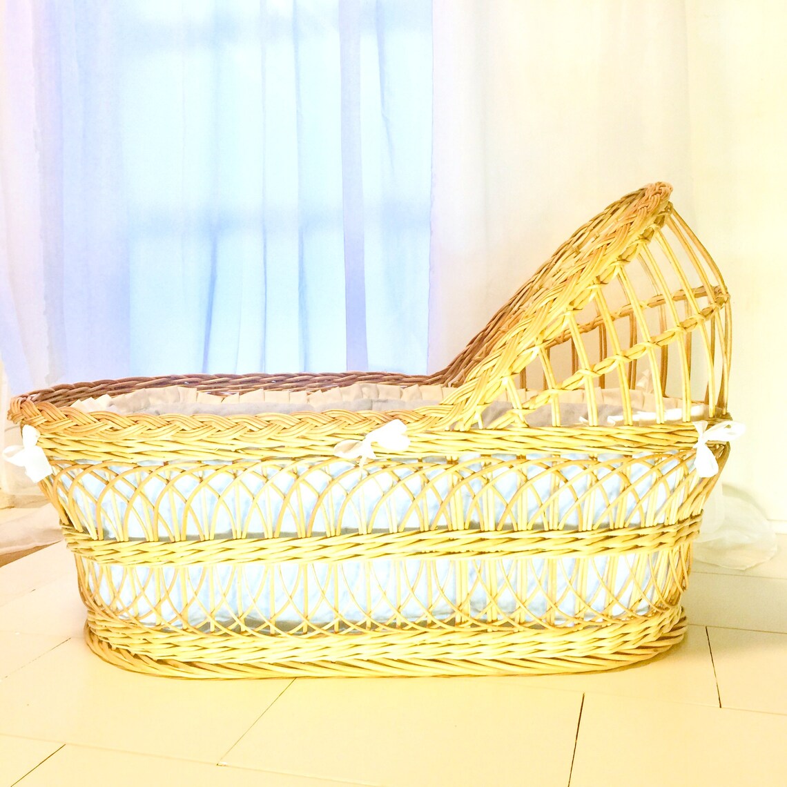 Moses basket. Baby Wicker cradle Etsy