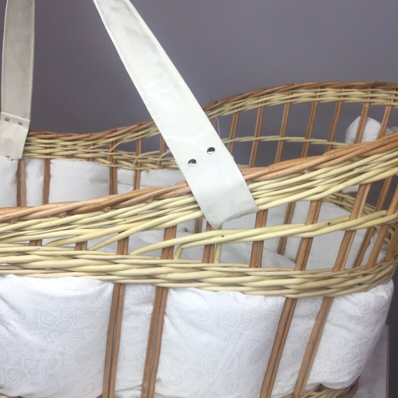 Moses basket baby nest wicker cradle with bedding Etsy