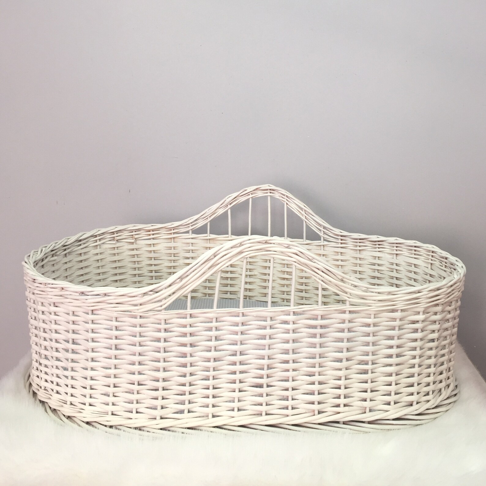 Moses Basket Baby Nest Wicker Cradle With Mattress Etsy