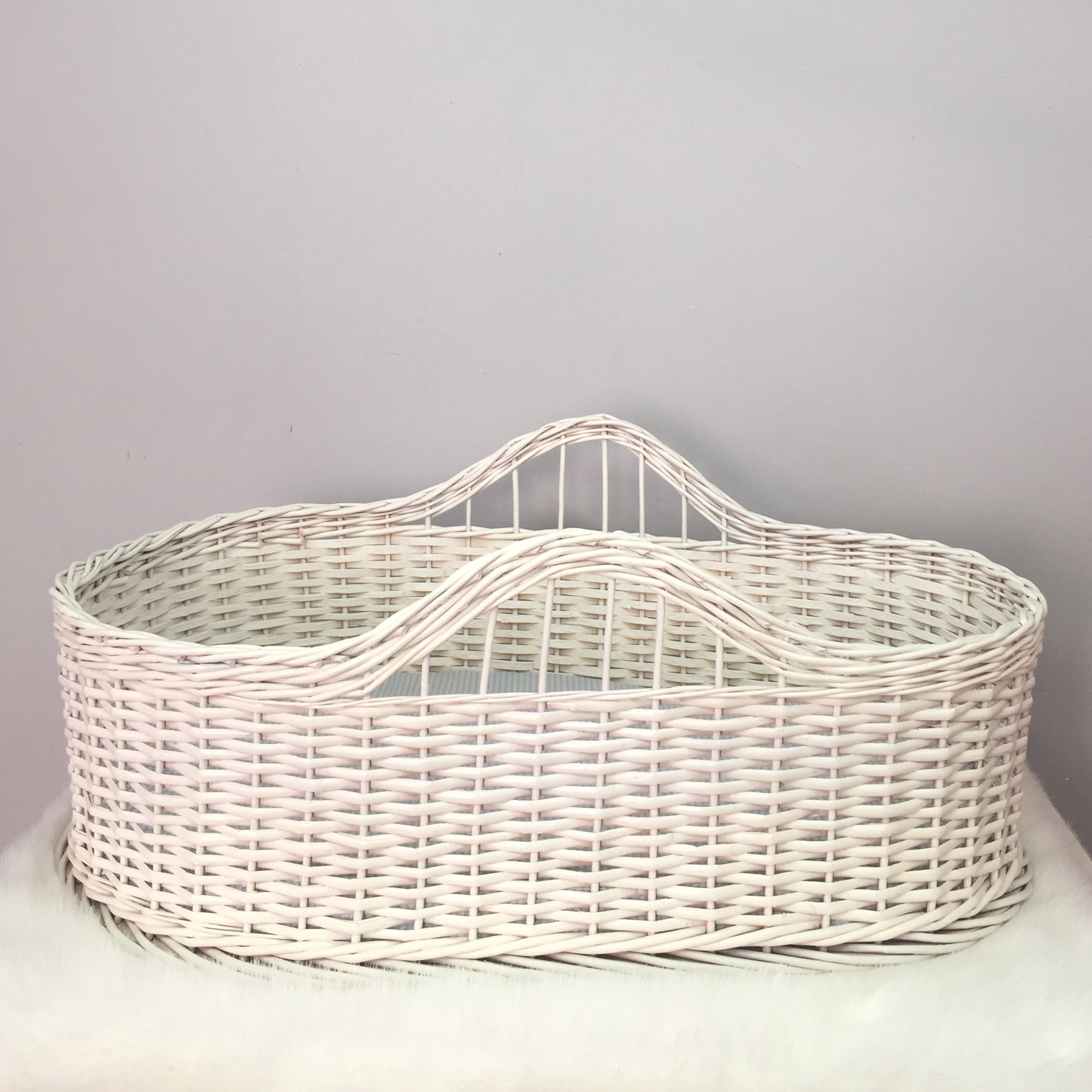 Moses Basket Baby Nest Wicker Cradle With Mattress Etsy