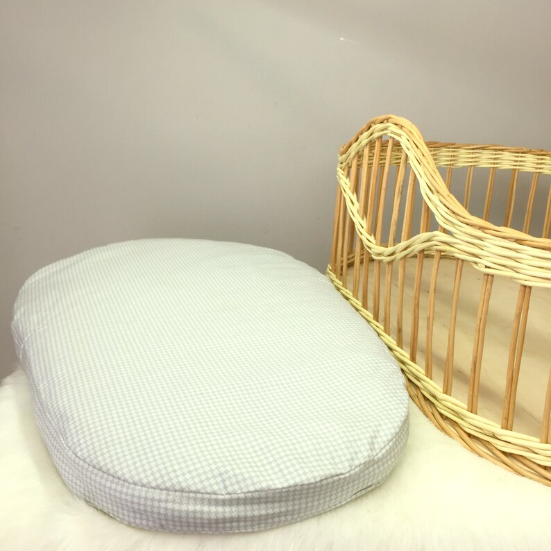 Baby Moses Basket. Wicker Cradle With Mattress Gray Etsy
