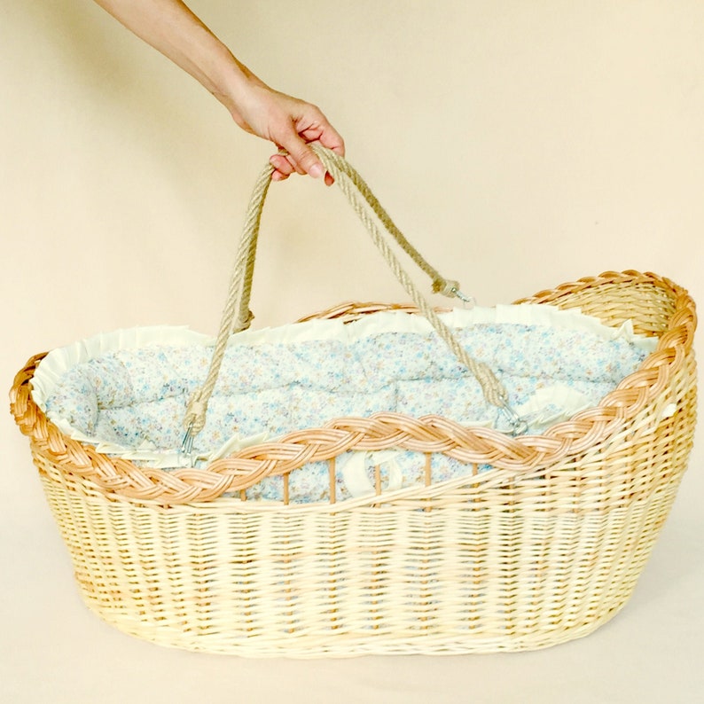 Moses Baby Basket Wicker Cradle. Etsy
