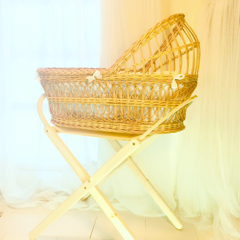 Moses basket. Baby Wicker cradle Etsy