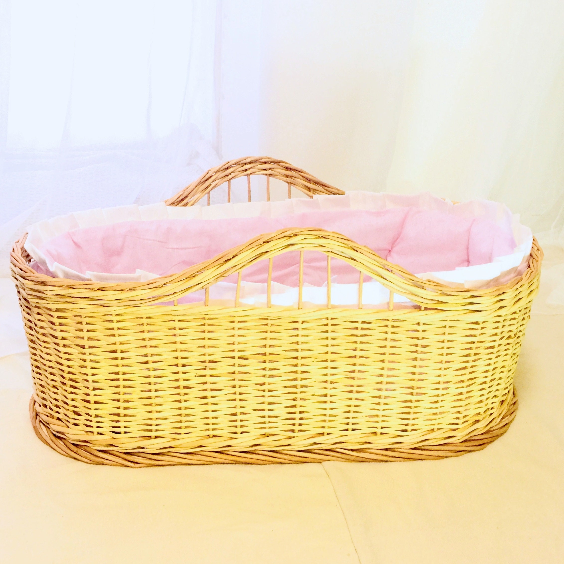 Moses basket. baby nest. Wicker cradle. Etsy