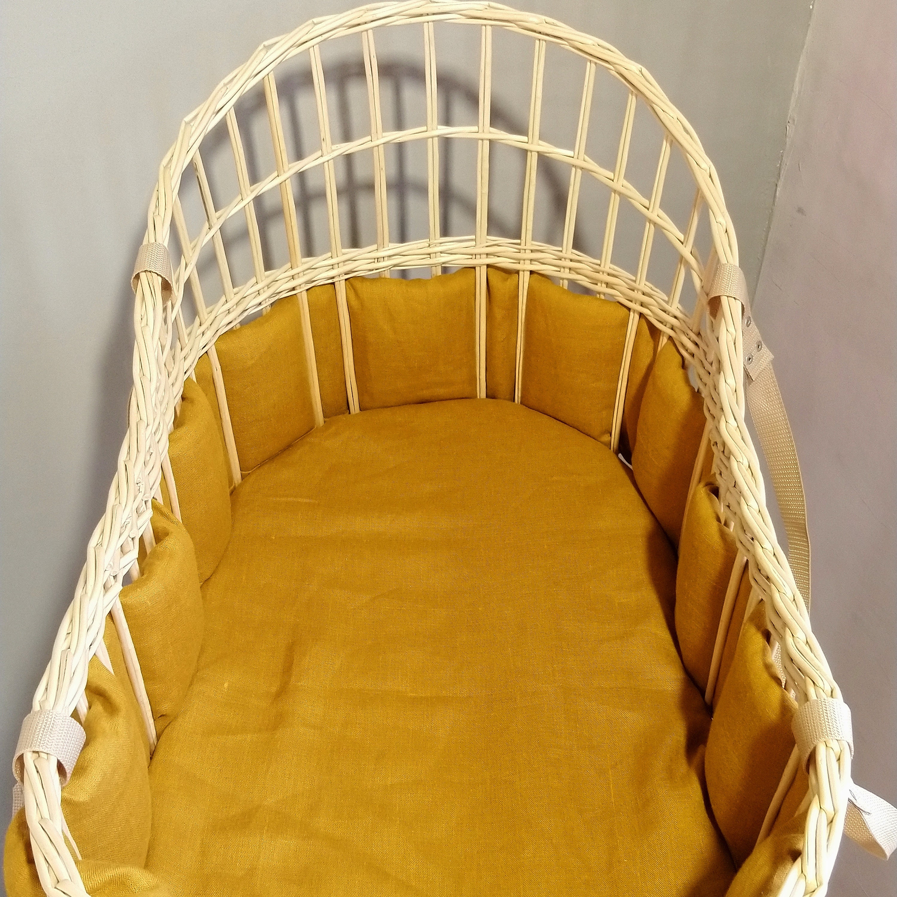 Moses basket. with bedding mattress & soft bumper. Etsy