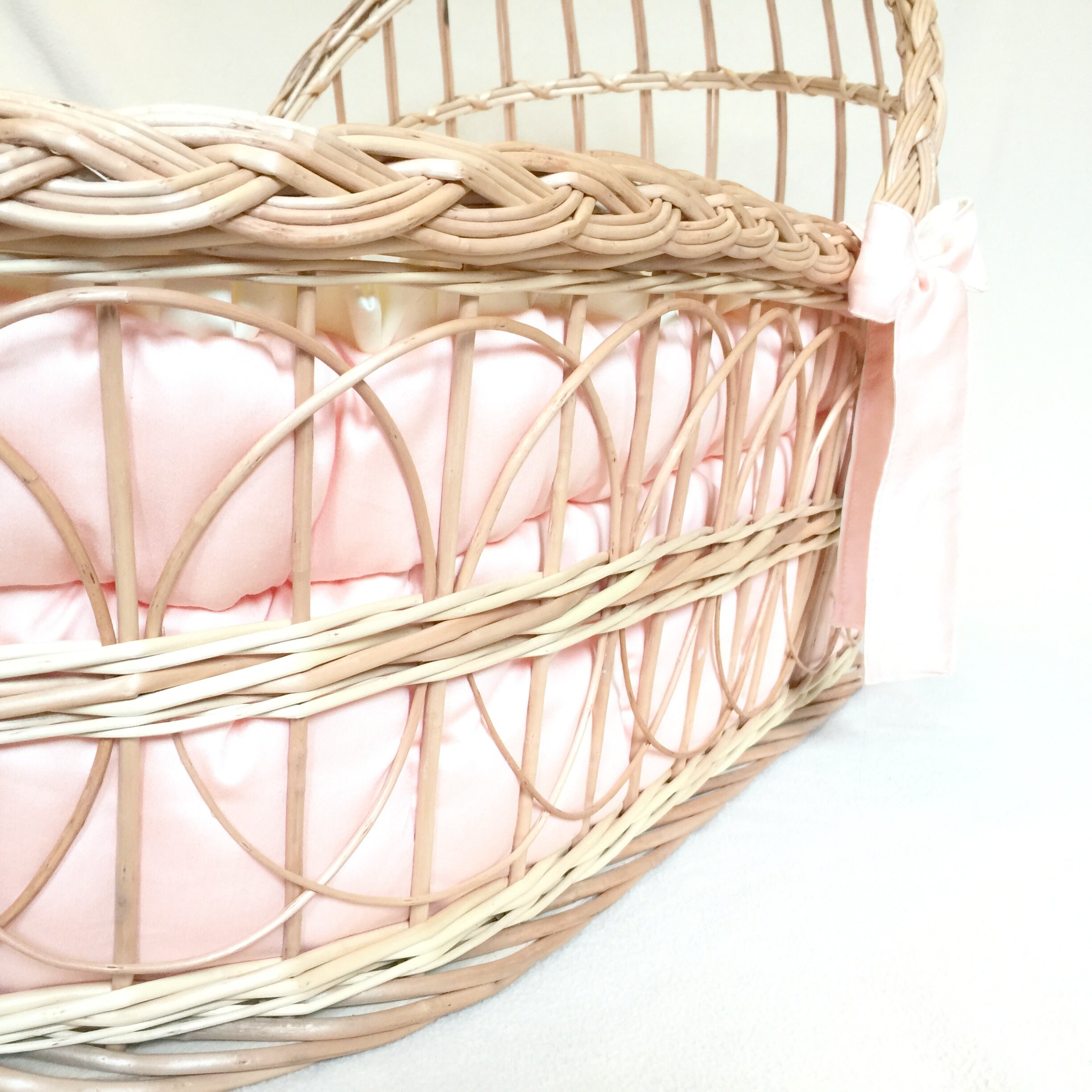 Moses Basket With Soft Bumper and Mattress personal Listing Etsy