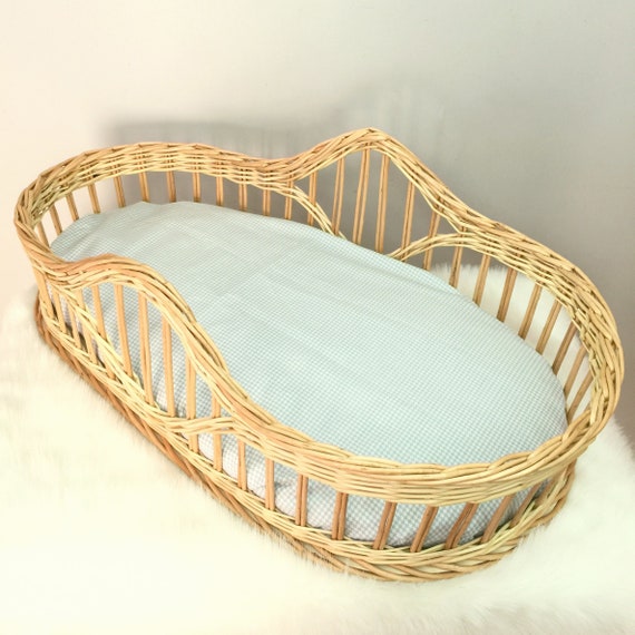 wicker baby cradle