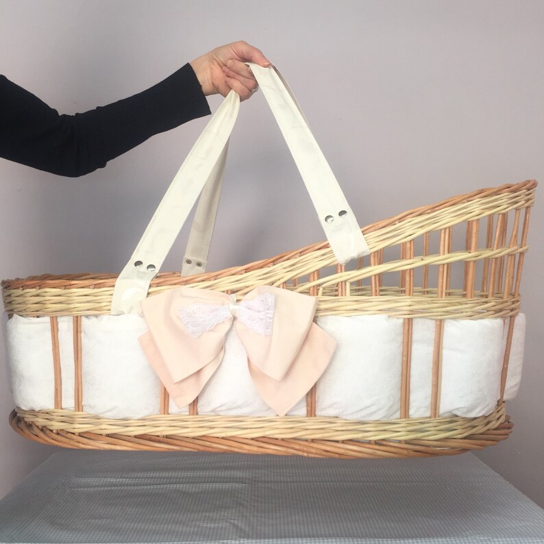 Moses Basket Baby Nest. Wicker Cradle With Bedding Etsy