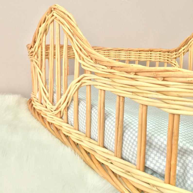 Baby Moses Basket. Wicker Cradle With Mattress. Etsy