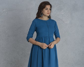 teal cotton dress