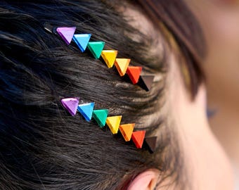 Par de horquillas para el cabello con arcoíris Get Down