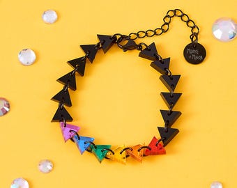 Pulsera ajustable Triángulos Get Down del orgullo arcoíris