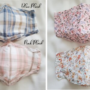 Floral Face Mask, ULTRA COMFY, Filter Pocket, 2.5 Pm Filter Included, Soft Cotton, Washable, Reusable, Adjustable Ear Loop Unisex, USA image 7