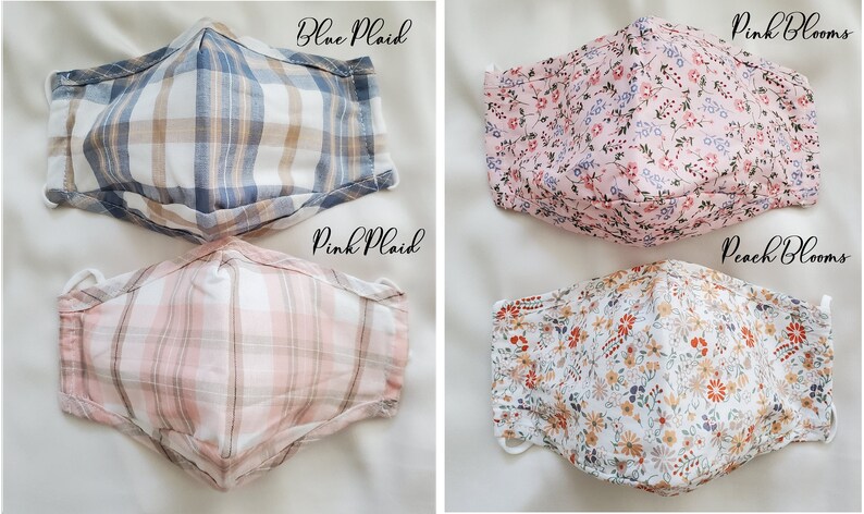 Floral Face Mask, ULTRA COMFY, Filter Pocket, 2.5 Pm Filter Included, Soft Cotton, Washable, Reusable, Adjustable Ear Loop Unisex, USA image 7