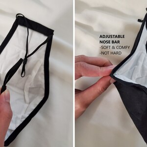 Floral Face Mask, ULTRA COMFY, Filter Pocket, 2.5 Pm Filter Included, Soft Cotton, Washable, Reusable, Adjustable Ear Loop Unisex, USA image 3