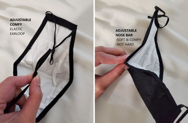 Floral Face Mask, ULTRA COMFY, Filter Pocket, 2.5 Pm Filter Included, Soft Cotton, Washable, Reusable, Adjustable Ear Loop Unisex, USA image 3