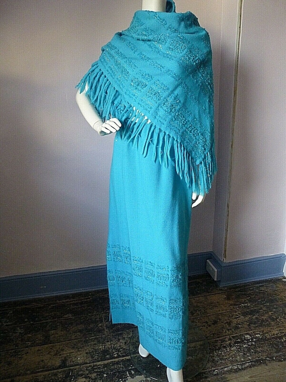 Vintage Finnish Women's Wool Maxi Skirt w/ Fringed