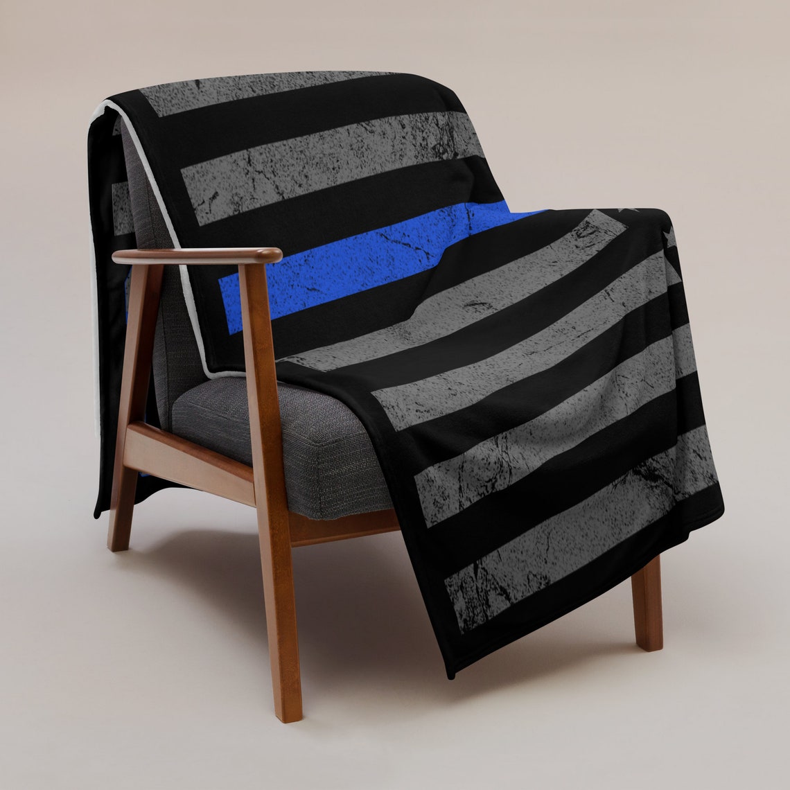 Custom Police Officer Personalized Thin Blue Line Blanket Etsy