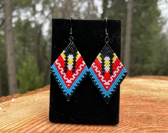 Two Braids Beaded Brick Stitch Earrings