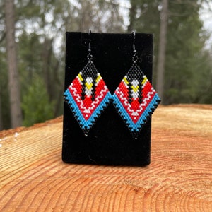 Two Braids Beaded Brick Stitch Earrings