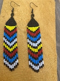 Colors of the Yaqui Flag Beaded Earrings