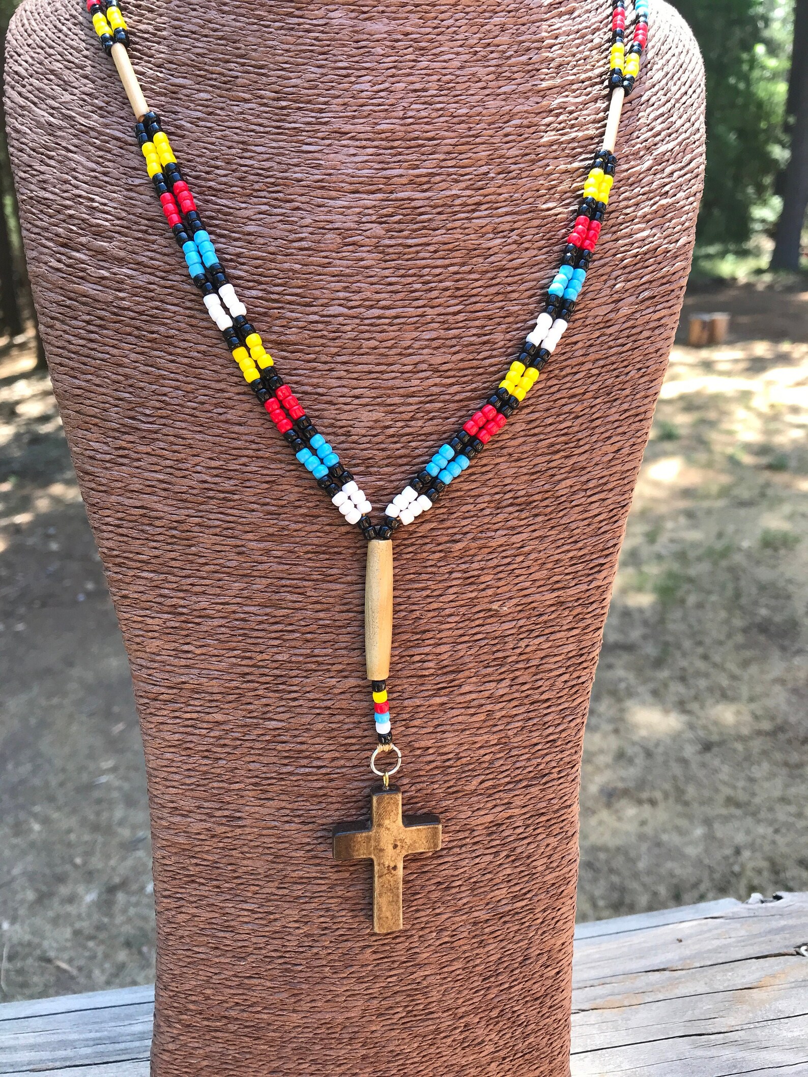 Colors of the Yaqui Flag Beaded Double Strand Necklace With Etsy
