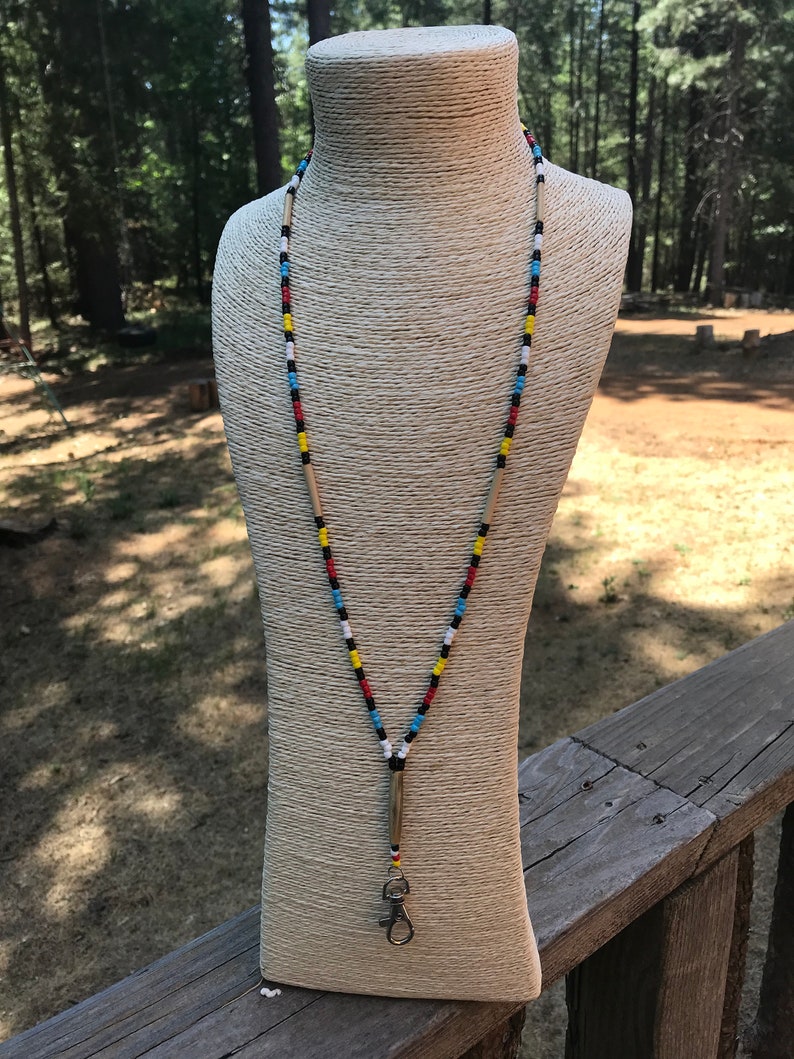 Colors of the Yaqui Flag Beaded Lanyard Etsy Canada