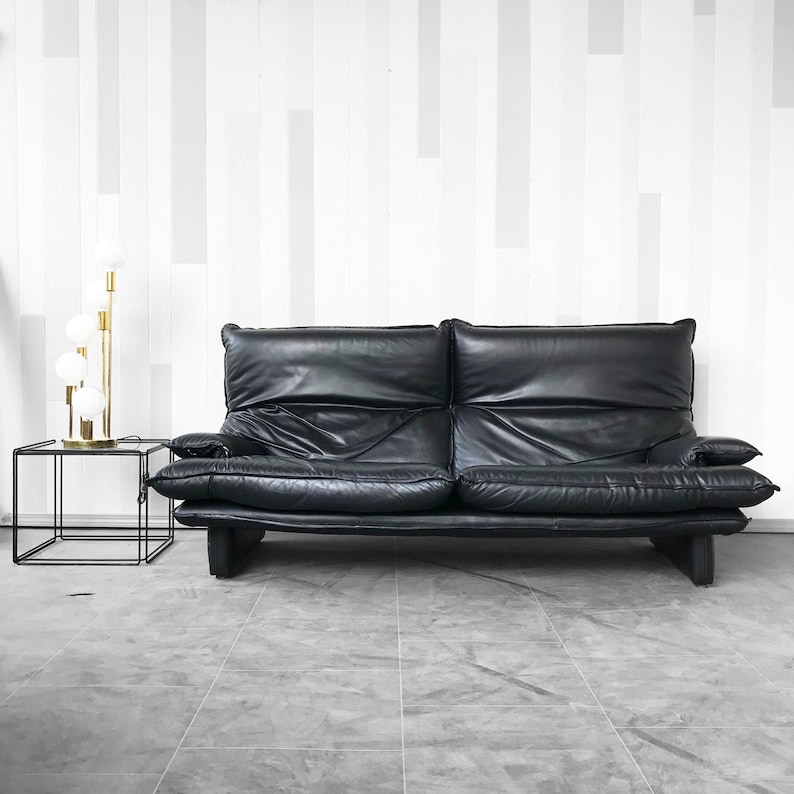 Vintage Italian Leather Sofa By Stella
