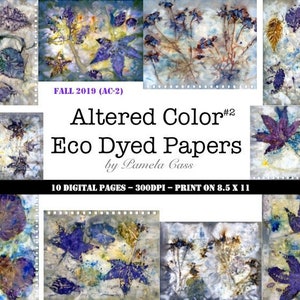 Papéis tingidos ecológicos de cores alteradas digitais 2019 - Criação de diários, Scrapbooking, Mídia mista, Criação de cartões, Coisas efêmeras - 10 páginas digitais para impressão