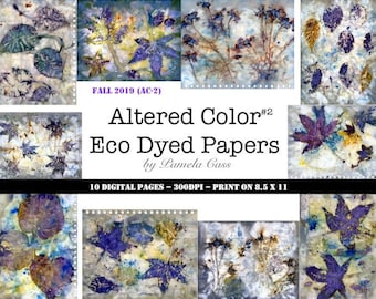 2019 Digital Altered Color Eco Dyed Papers - Journal making, Scrapbooking, Mixed Media, Card making, Ephemera - 10 digital printable pages