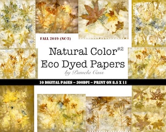 2019 digitale natürliche Farbe Eco gefärbt Papiere - Journal machen, Scrapbooking, Mixed Media, Kartenherstellung, Ephemera - 10 digitale druckbare Seiten