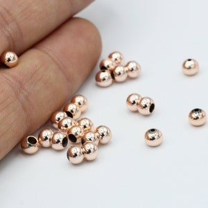 5mm Two Holes Rose Gold Plated Spacer Beads , Ball Beads  - RSG177