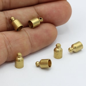 6x10mm Hole Inner 5mm  Raw Brass  End Cap  - RAW151