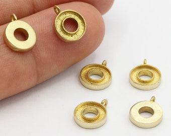 9x12mm Raw Brass Round Charms, Round Pendants, For Enamel Round Charms, Bazel Settings,Bracelet and Necklace Findings - RAW318