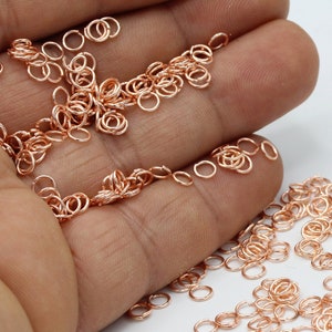 0,7x4mm Rose Gold Plated Jump Rings - RSG134