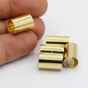 9x15mm 24 k Shiny Gold Plated Round Tubes , Round Tube Beads , Spacer Tubes  - GLD475