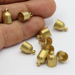 10x14mm Hole Inner 9mm  Raw Brass  End Cap  - RAW155
