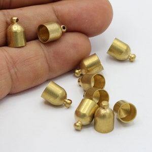 9x13mm Hole Inner 8mm  Raw Brass  End Cap  - RAW154