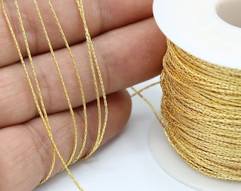 0,6mm 24 k Shiny Gold Plated Cobra Chains , Snake Chains , Brass Snake Chains - CHN21