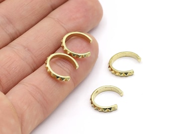 Raw Brass  Earring Findings, Dainty Hoops ,Raw Brass Hoop Earrings ,Raw Brass Earring, Raw Brass Cartilage earring, 14 mm RAW483