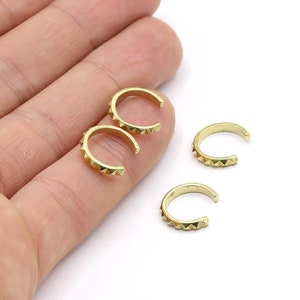 Raw Brass  Earring Findings, Dainty Hoops ,Raw Brass Hoop Earrings ,Raw Brass Earring, Raw Brass Cartilage earring, 14 mm RAW483