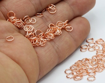 0,8x5mm Rose Gold Plated Jump Rings - RSG135